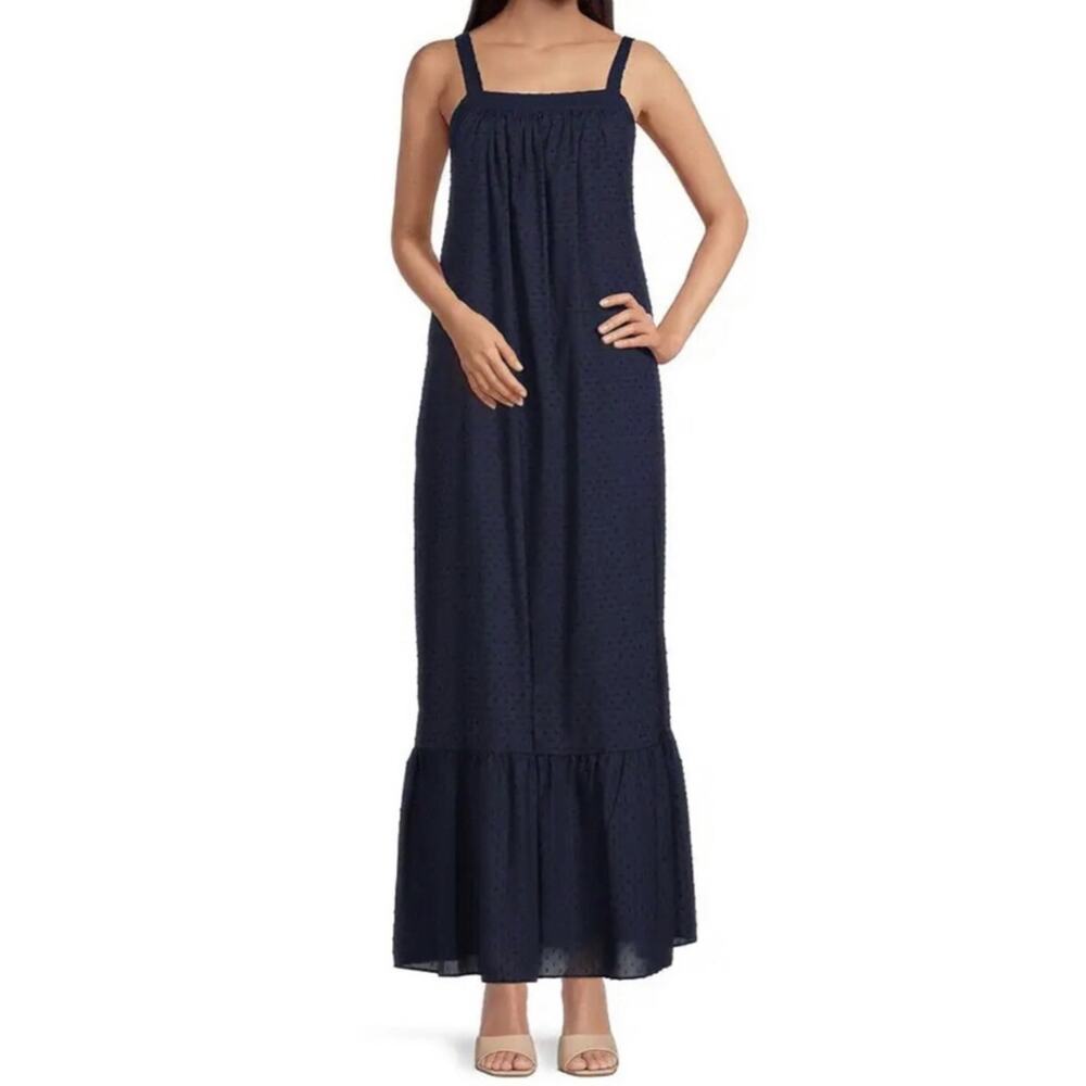 LDT Black Maxi Dress Blair Square Neck Sleeveless Waistless Size: 4 W Pockets